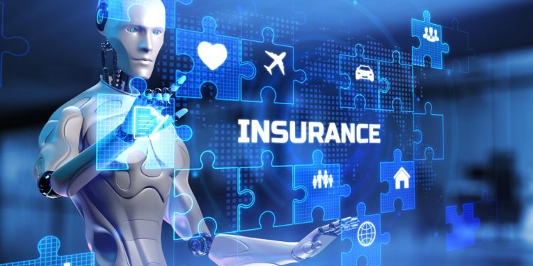 Insurance,Automation,Insurtech.,Robot,Pressing,Button,3d,Render.